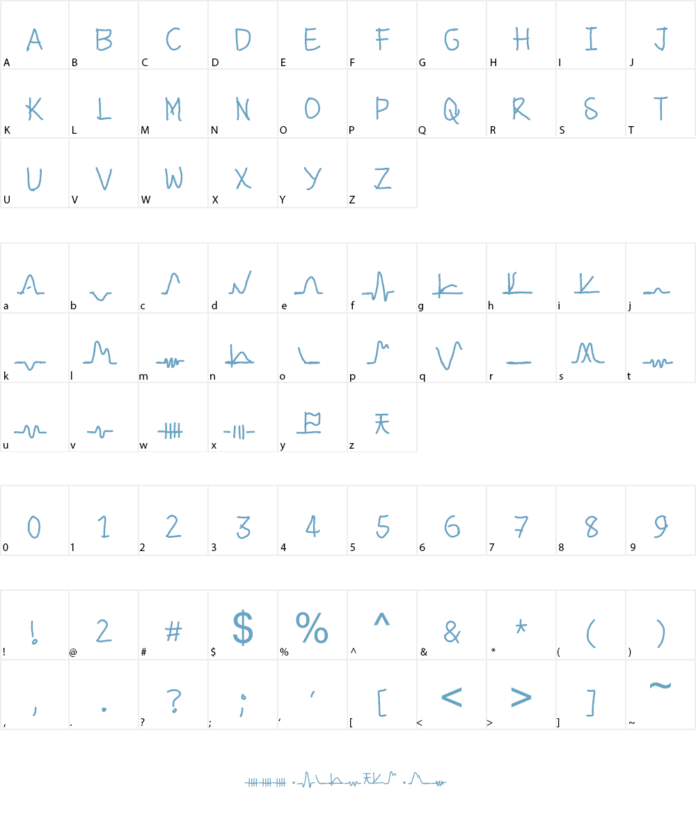 wavy heart Font Character